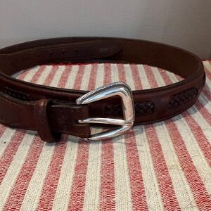 Brighton Leather Belt with Silver Buckle